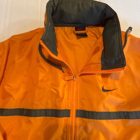 Vintage 90's Windbreaker Jacket NIKE Orange Full Zip Black Tag Size Medium - Picture 4 of 13